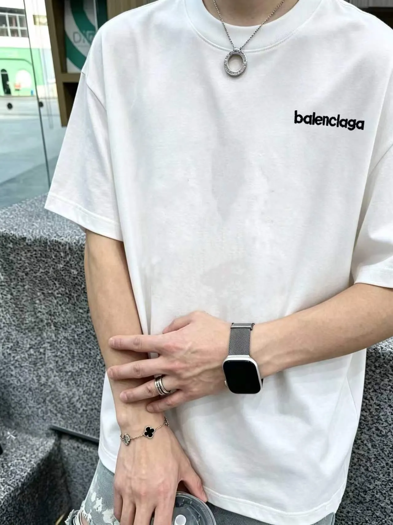 Balenciag/ * logo New Arrival ， ， ， ， T Same Style。 :Black White Blue Gray Size:S（90-130 ） M（125-140 ） L（135-160 ） XL（160-180 ） XXL（180-210 ）